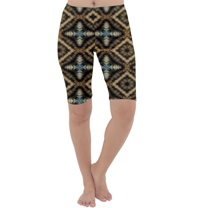 Faux Animal Print Pattern Cropped Leggings 