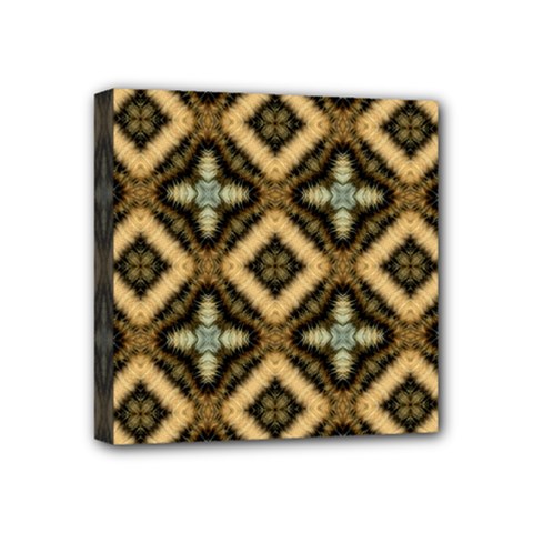 Faux Animal Print Pattern Mini Canvas 4  X 4  (framed) by GardenOfOphir