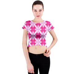 Cute Pretty Elegant Pattern Crew Neck Crop Top by GardenOfOphir