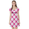 Cute Pretty Elegant Pattern Short Sleeve Skater Dress View1