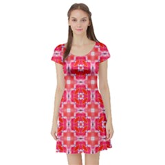 Cute Pretty Elegant Pattern Short Sleeve Skater Dress by GardenOfOphir