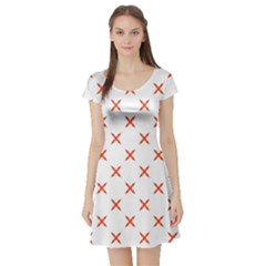 Cute Pretty Elegant Pattern Short Sleeve Skater Dress by GardenOfOphir