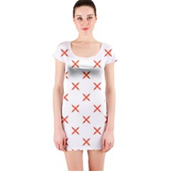 Cute Pretty Elegant Pattern Short Sleeve Bodycon Dress