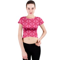 Cute Pretty Elegant Pattern Crew Neck Crop Top by GardenOfOphir