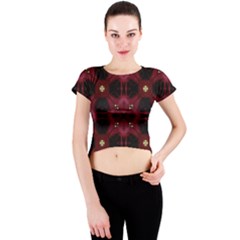 Cute Pretty Elegant Pattern Crew Neck Crop Top by GardenOfOphir