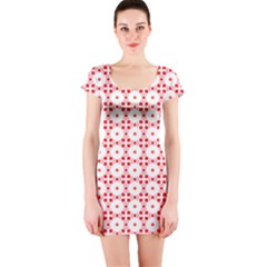 Cute Pretty Elegant Pattern Short Sleeve Bodycon Dress