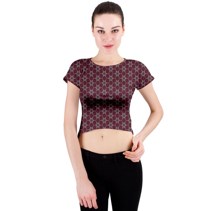 Cute Pretty Elegant Pattern Crew Neck Crop Top