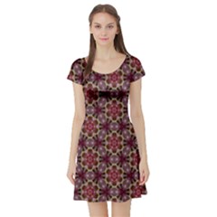 Cute Pretty Elegant Pattern Short Sleeve Skater Dress