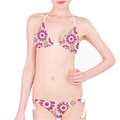 Floral Print Collage Pink Pink Bikini