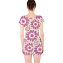 Floral Print Collage Pink Short Sleeve Bodycon Dress View2