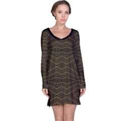 Futuristic Geometric Design Long Sleeve Nightdress