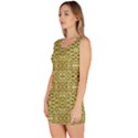 Golden Geometric Floral Print Bodycon Dress View2