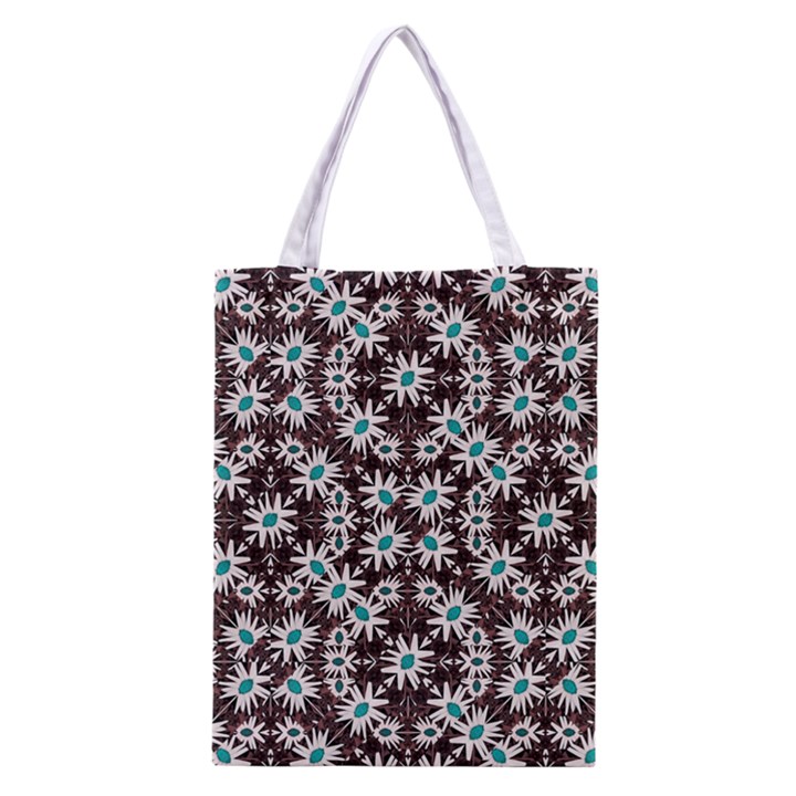 Modern Floral Geometric Pattern Classic Tote Bag