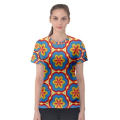 Floral Pattern Women s Sport Mesh Tee