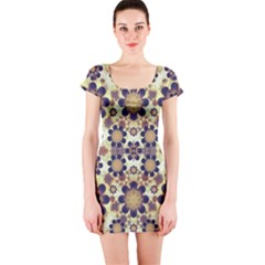 Modern Fancy Baroque Print Short Sleeve Bodycon Dress by dflcprintsclothing