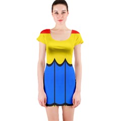 Colorful Curtain Short Sleeve Bodycon Dress