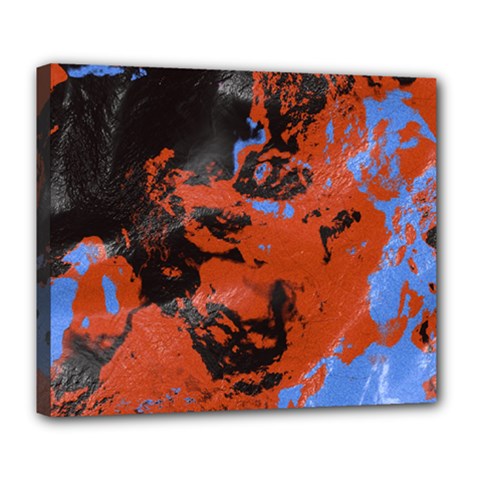 Orange Blue Black Texture Deluxe Canvas 24  X 20  (stretched)