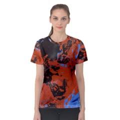 Orange Blue Black Texture Women s Sport Mesh Tee