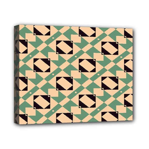 Brown Green Rectangles Pattern Canvas 10  X 8  (stretched)