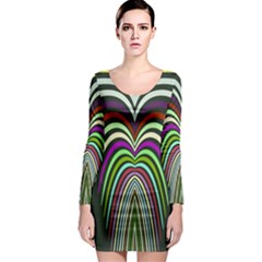 Symmetric Waves Long Sleeve Bodycon Dress