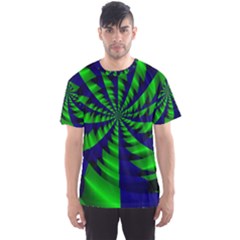 Green Blue Spiral Men s Sport Mesh Tee