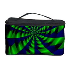 Green Blue Spiral Cosmetic Storage Case by LalyLauraFLM