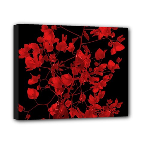 Dark Red Flower Canvas 10  X 8  (framed)