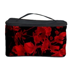 Dark Red Flower Cosmetic Storage Case