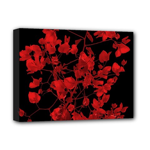 Dark Red Flower Deluxe Canvas 16  X 12  (framed) 