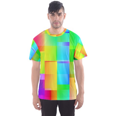 Colorful Gradient Shapes Men s Sport Mesh Tee by LalyLauraFLM