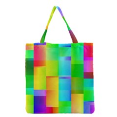 Colorful Gradient Shapes Grocery Tote Bag by LalyLauraFLM