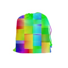 Colorful Gradient Shapes Drawstring Pouch by LalyLauraFLM