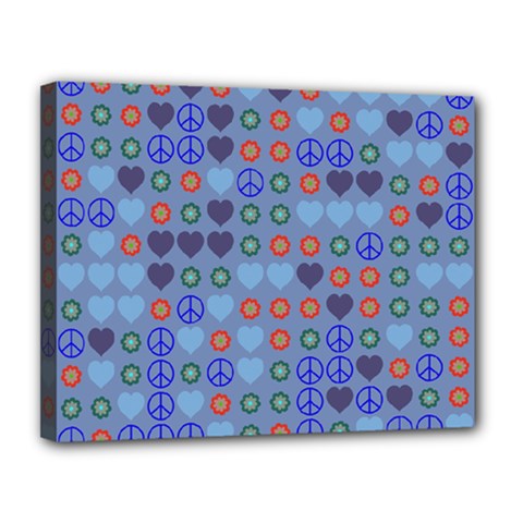 Peace And Love Canvas 14  X 11  (stretched)