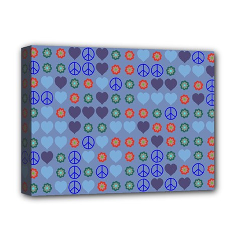 Peace And Love Deluxe Canvas 16  X 12  (stretched) 