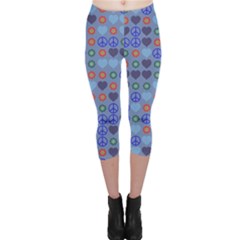 Peace And Lovecapri Leggings by LalyLauraFLM