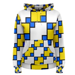 Yellow And Blue Squares Pattern  Pullover Hoodie