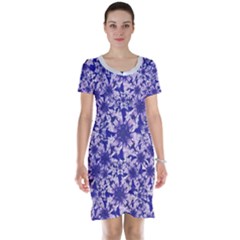 Decorative Floral Print Short Sleeve Nightdress