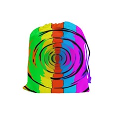 Rainbow Test Pattern Drawstring Pouch (large)