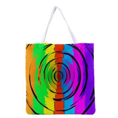 Rainbow Test Pattern Grocery Tote Bag by StuffOrSomething