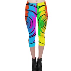 Rainbow Test Pattern Capri Leggings 