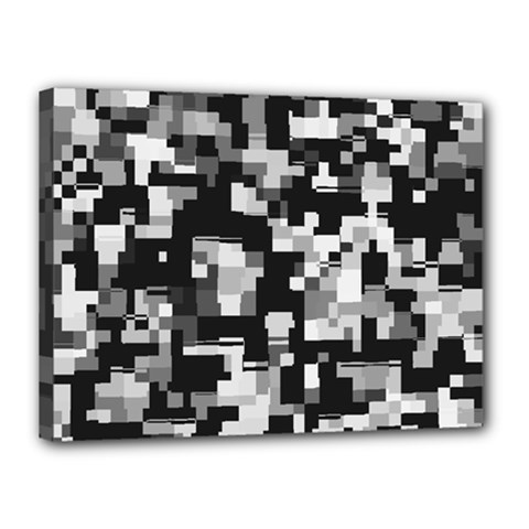 Background Noise In Black & White Canvas 16  X 12  (framed)