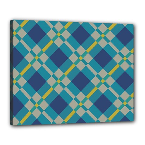 Squares And Stripes Pattern Canvas 20  X 16  (stretched) by LalyLauraFLM