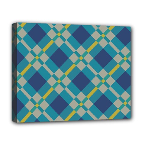 Squares And Stripes Pattern Deluxe Canvas 20  X 16  (stretched) by LalyLauraFLM