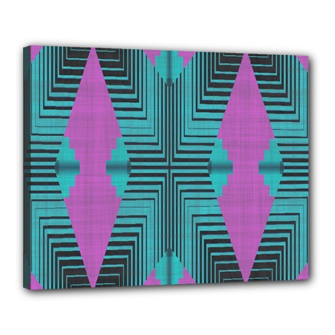 Tribal Purple Rhombus Canvas 20  X 16  (stretched)