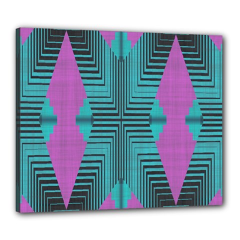 Tribal Purple Rhombus Canvas 24  X 20  (stretched) by LalyLauraFLM