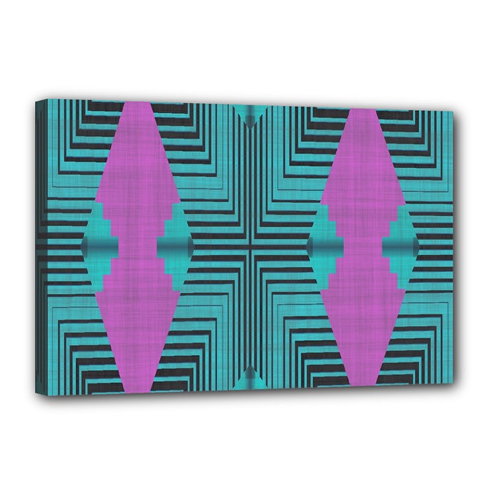 Tribal purple rhombus Canvas 18  x 12  (Stretched)