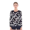 Black and White Print Long Sleeve T-shirt (Women) View1