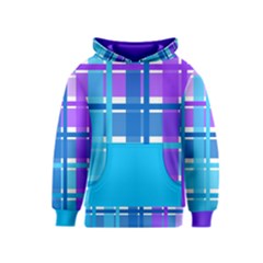 Blue & Purple Gingham Plaid Kid s Pullover Hoodie by StuffOrSomething