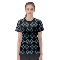 Elegant Pattern Print Women s Sport Mesh Tee