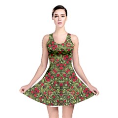 Floral Collage Print Reversible Skater Dress